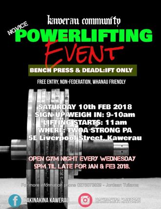 Kawerau Community Novice Power Lifting