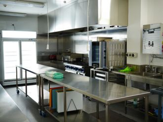 Commercial kitchen at Firmin Lodge